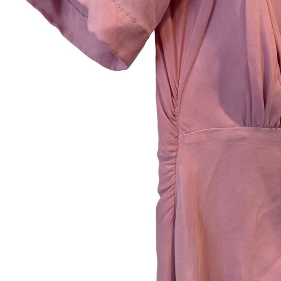 R.G. Kane Coastal Alexandria Pink Midi Button Down Front Shirt Dress Medium - Picture 7 of 12